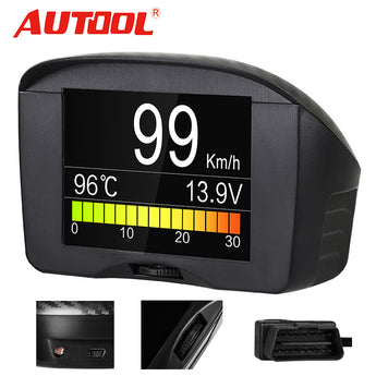 AUTOOL 2.4'' Multi-Function Car OBD Smart Digital Meter & Alarm Fault Code Water temperature gauge voltage speed meter display