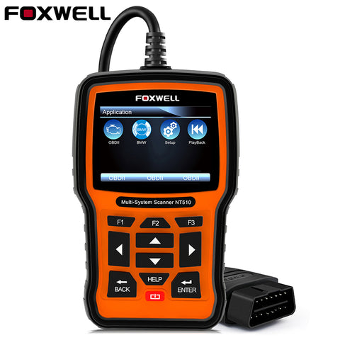 FOXWELL NT510 Full System OBD2 Automotive Scanner ABS Airbag Crash Data EPB Oil Service Reset for BMW Hyundai Diagnostic Tool