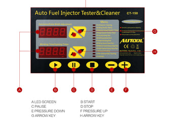 Official AUTOOL CT150 4 Cylinder Auto Ultrasonic Injector Cleaner and Tester Machine 220/110V 2 in 1