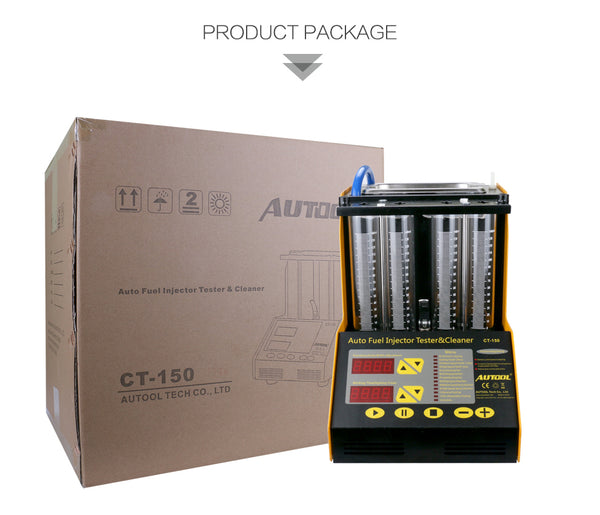 Official AUTOOL CT150 4 Cylinder Auto Ultrasonic Injector Cleaner and Tester Machine 220/110V 2 in 1
