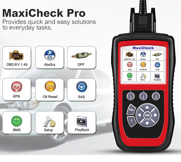 AUTEL MaxiCheck Pro OBD2 Scanner EPB/ABS/SRS/SAS/Airbag/Oil Service Reset/BMS/DPF Code Reader Car Diagnostic Tool Update Online